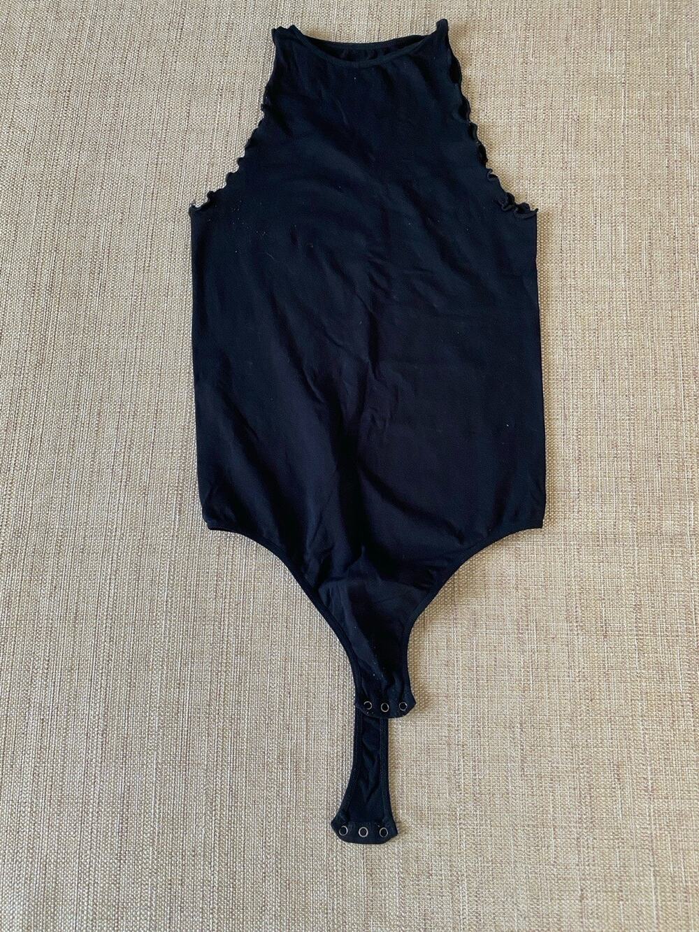 FREE PEOPLE Intimately - Black Bodysuit With Shoulder Pads S